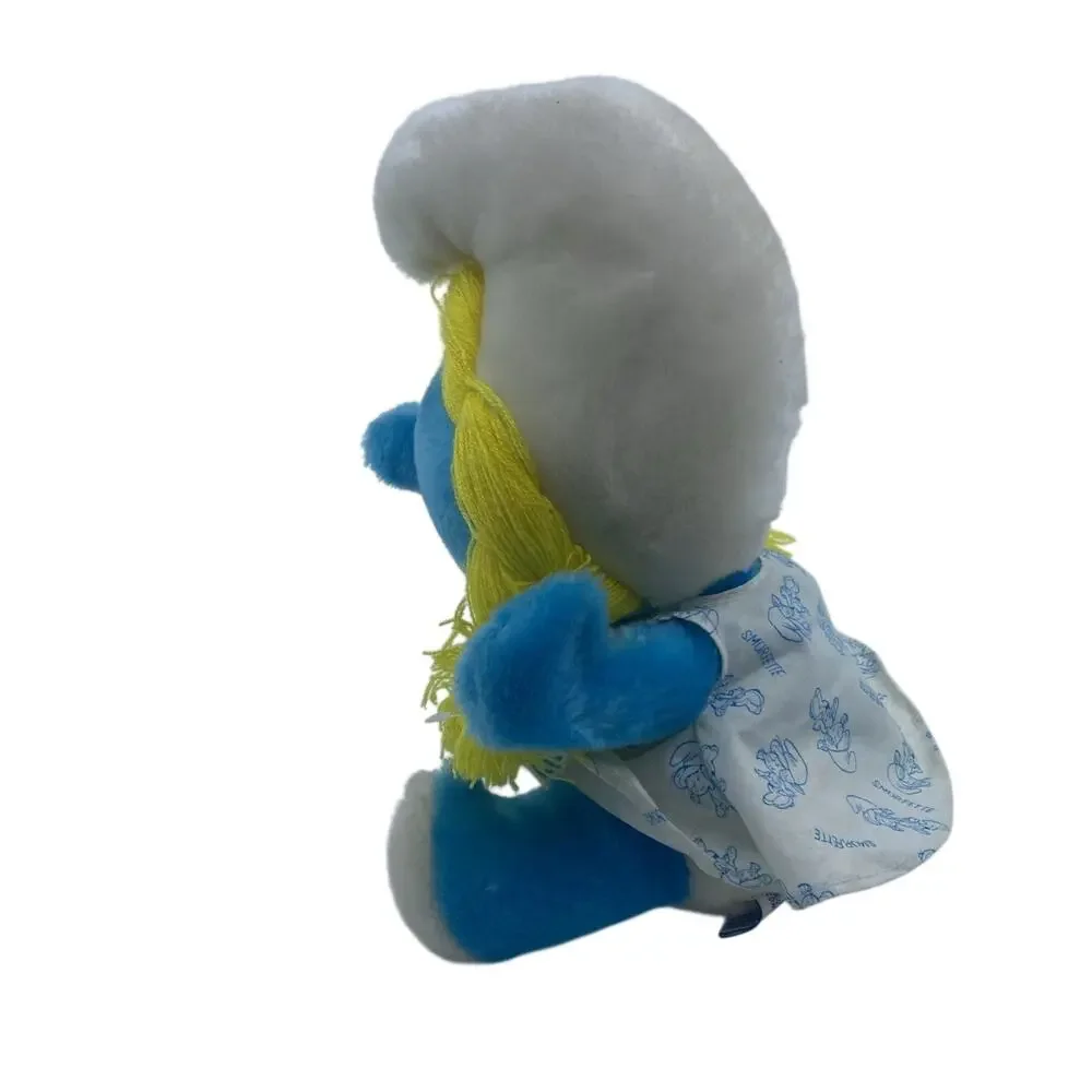 Vintage Smurf & Smurfette Bean Bag Plush Lot Wallace Berrie Peyo 1979 & 1981